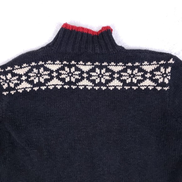 Vintage Lauren Ralph Lauren Hand Knit Skier Mock Neck Sweater M Black - Picture 6 of 8